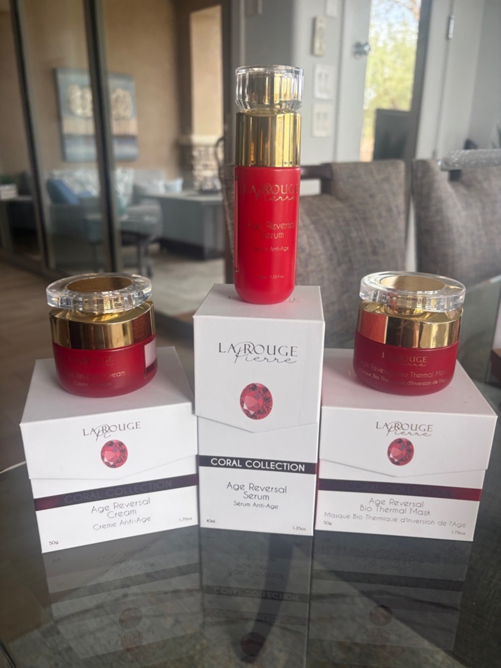 La Rouge Coral Collection Age Reversal Serum, mask & age reversalCream Set